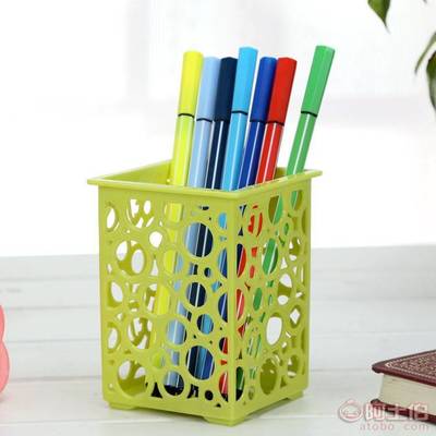 精致办公美学 以福韩国镂空网格花纹办公笔筒评测